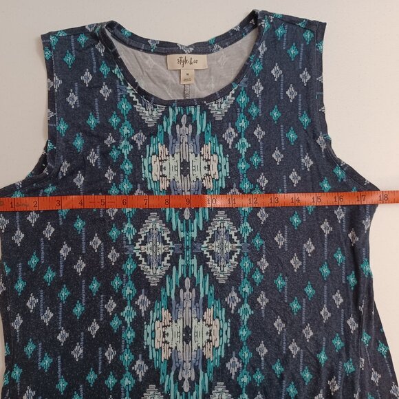 Women's Style & Co. Blue Relax/Casual Southwestern Design Midi Dress Size Medium - Picture 6 of 8